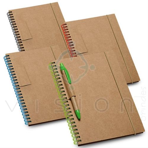 Caderno Wire-o Capa Cartão Ecológico 14 x 18 cm