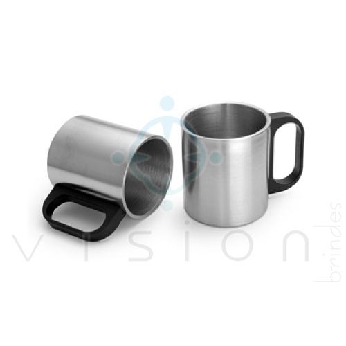 Caneca de inox 180ml com tampa 