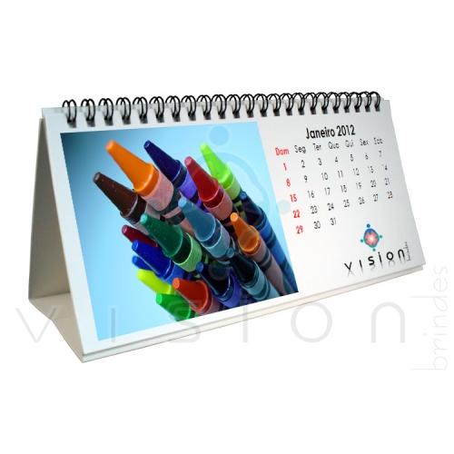 Calendário de Mesa Personalizado 06 folhas (21x10)