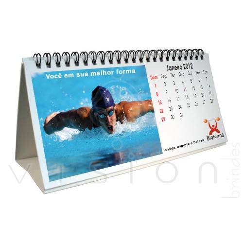 Calendário de Mesa Personalizado 12 folhas (21x10)