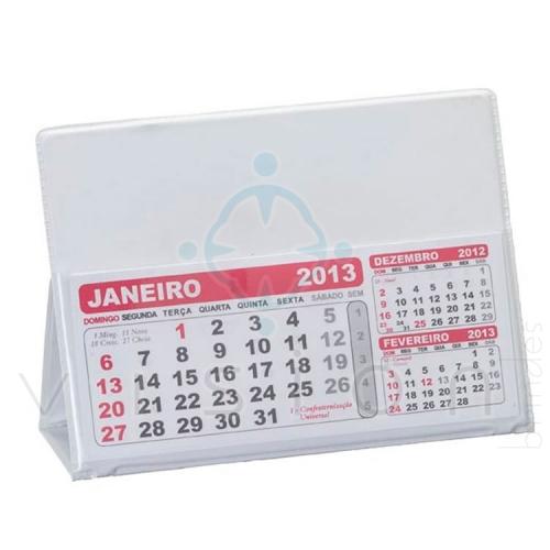 Calendário de Mesa Grande em PVC com Refil