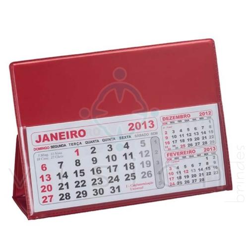 Calendário de Mesa Pequeno em PVC com Refil