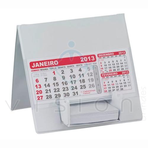 Calendário de Mesa em PVC com Suporte p/ Rascunho