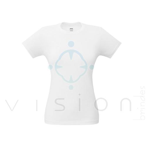 Camiseta Feminina Corte Cinturado Branca (180g/m²)