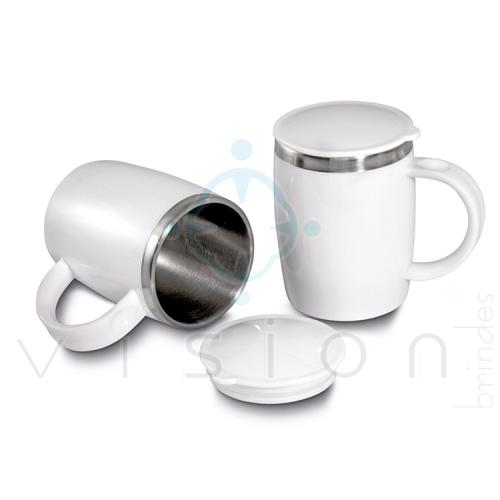 Caneca 400ml em Plástico e Inox