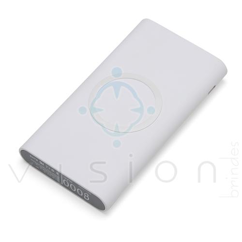 Power Bank 8000mAh com Carregamento via Indução ou via Cabo